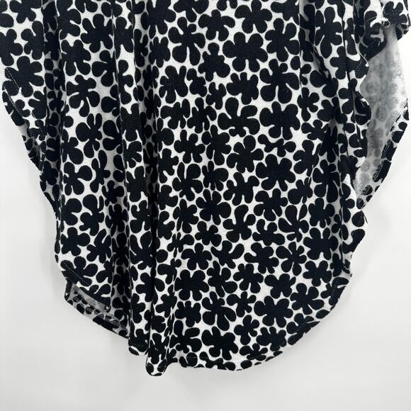 Marimekko Top Womens L XL Black White Floral Print Pullover Top Terry Cloth Swim - Picture 3 of 10